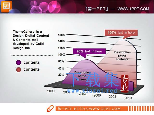 双曲线PPT图表素材下载