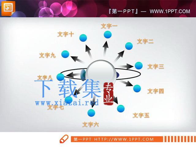 圆环扩散关系PPT素材下载