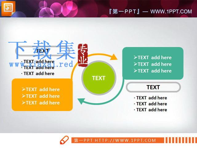 循环的PowerPoint图表模板下载