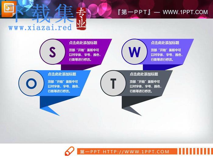 折叠样式的swot分析图表