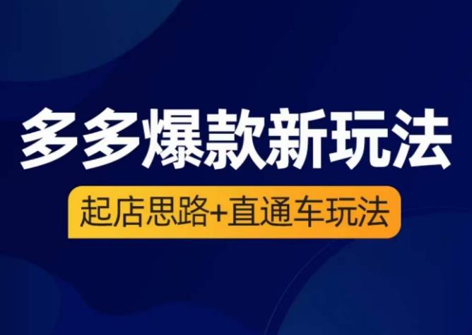 海神·多多爆款新玩法，​起店思路+直通车玩法（3节精华课）