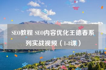 SEO教程 SEO内容优化王德春系列实战视频（1-8课）