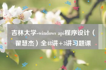 吉林大学-windows api程序设计（翟慧杰）全48讲+3讲习题课