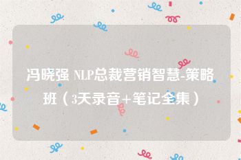 冯晓强 NLP总裁营销智慧-策略班（3天录音+笔记全集）