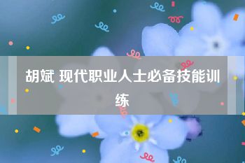 胡斌 现代职业人士必备技能训练