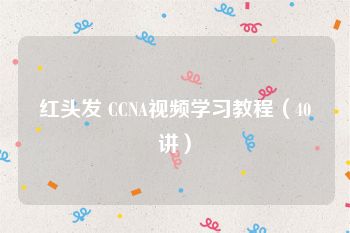 红头发 CCNA视频学习教程（40讲）