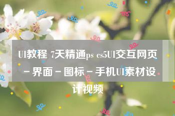 UI教程 7天精通ps cs5UI交互网页－界面－图标－手机UI素材设计视频