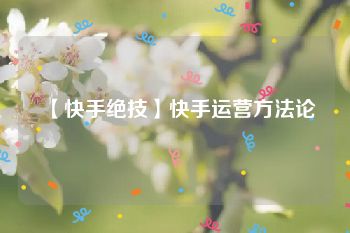 【快手绝技】快手运营方法论