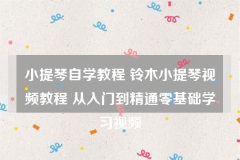 小提琴自学教程 铃木小提琴视频教程 从入门到精通零基础学习视频