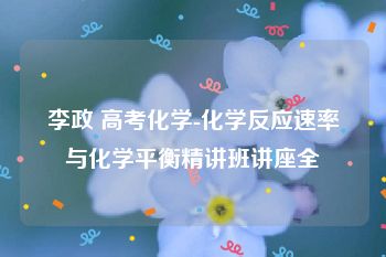 李政 高考化学-化学反应速率与化学平衡精讲班讲座全