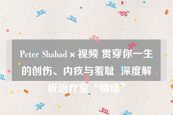 Peter Shabad×视频 贯穿你一生的创伤、内疚与羞耻  深度解析治疗室“情绪”