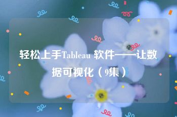 轻松上手Tableau 软件——让数据可视化（9集）