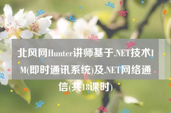 北风网Hunter讲师基于.NET技术IM(即时通讯系统)及.NET网络通信(共18课时)