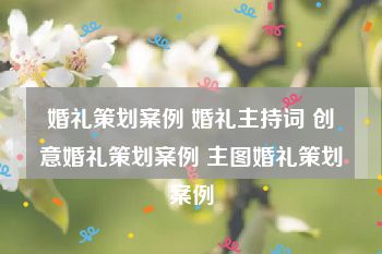 婚礼策划案例 婚礼主持词 创意婚礼策划案例 主图婚礼策划案例