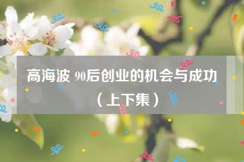 高海波 90后创业的机会与成功（上下集）