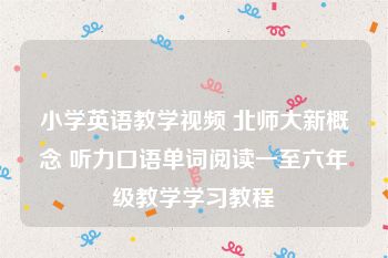 小学英语教学视频 北师大新概念 听力口语单词阅读一至六年级教学学习教程