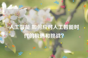 人工智能 如何应对人工智能时代的机遇和挑战？