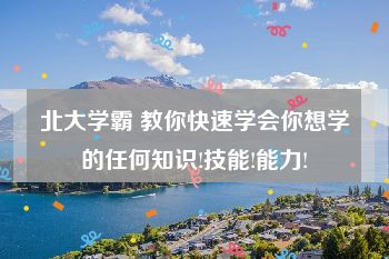 北大学霸 教你快速学会你想学的任何知识!技能!能力!