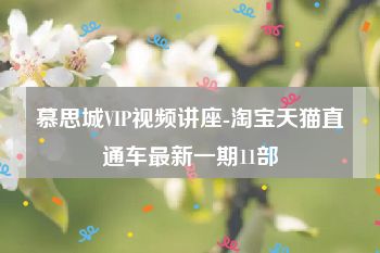 慕思城VIP视频讲座-淘宝天猫直通车最新一期11部