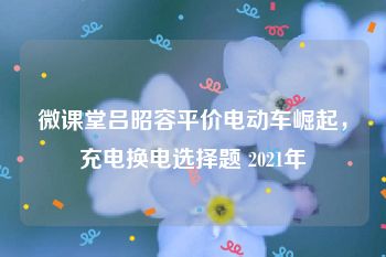 微课堂吕昭容平价电动车崛起，充电换电选择题 2021年