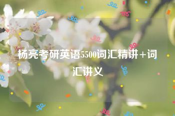 杨亮考研英语5500词汇精讲+词汇讲义