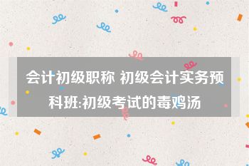 会计初级职称 初级会计实务预科班:初级考试的毒鸡汤