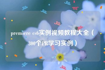 premiere cs6实例视频教程大全（300个PR学习实例）