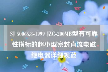 SJ 50065.8-1999 JZC-200MB型有可靠性指标的超小型密封直流电磁继电器详细规范