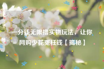 一分钱无限撸实物玩法，让你网购少花冤枉钱【揭秘】