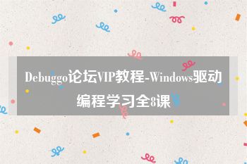 Debuggo论坛VIP教程-Windows驱动编程学习全8课