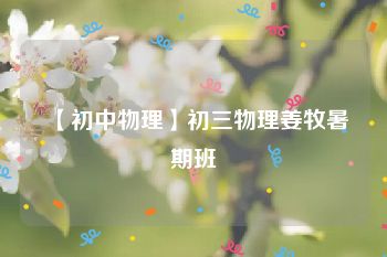 【初中物理】初三物理姜牧暑期班