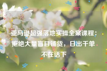 亚马逊超强落地实操全案课程：拒绝大量盲目铺货，日出千单不在话下