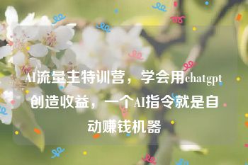 AI流量主特训营，学会用chatgpt创造收益，一个AI指令就是自动赚钱机器