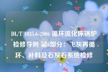 DL/T 1035.6-2006 循环流化床锅炉检修导则 第6部分：飞灰再循环、补料及石灰石系统检修