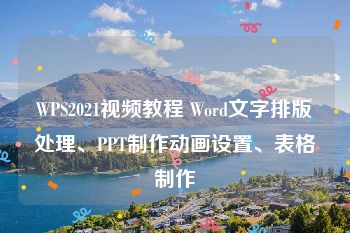 WPS2021视频教程 Word文字排版处理、PPT制作动画设置、表格制作