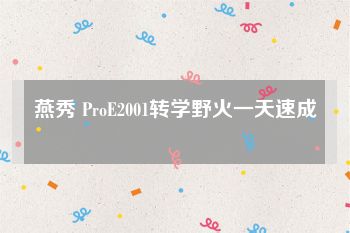 燕秀 ProE2001转学野火一天速成