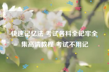 快速记忆法 考试各科全记牢全集高清教程 考试不用记