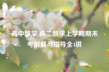 高中数学 高二数学上学期期末考前复习指导全4讲