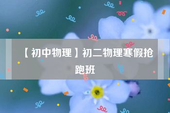 【初中物理】初二物理寒假抢跑班