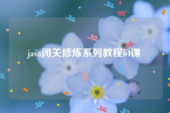 java闭关修炼系列教程64课