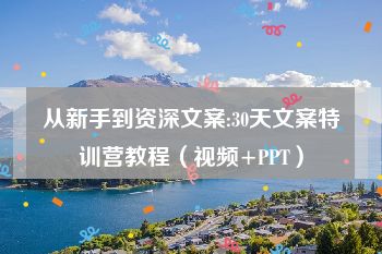 从新手到资深文案:30天文案特训营教程（视频+PPT）