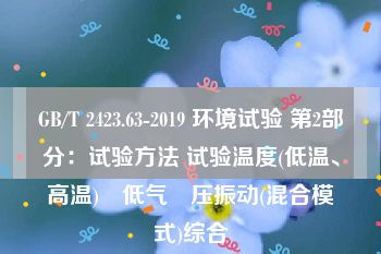 GB/T 2423.63-2019 环境试验 第2部分：试验方法 试验温度(低温、高温)∕低气∕压振动(混合模式)综合