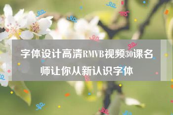 字体设计高清RMVB视频30课名师让你从新认识字体