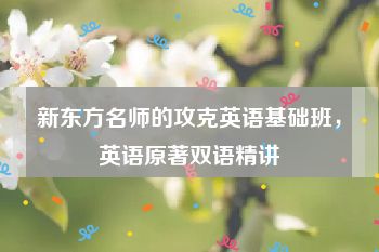 新东方名师的攻克英语基础班，英语原著双语精讲