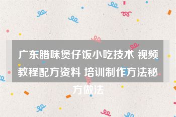 广东腊味煲仔饭小吃技术 视频教程配方资料 培训制作方法秘方做法