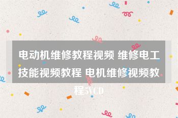 电动机维修教程视频 维修电工技能视频教程 电机维修视频教程5VCD