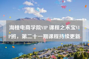 淘桃电商学院VIP 课程之末宝VIP班，第二十一期课程持续更新