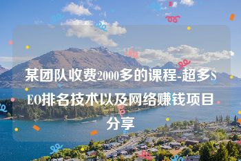 某团队收费2000多的课程-超多SEO排名技术以及网络赚钱项目分享