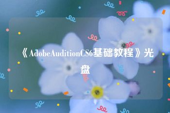 《AdobeAuditionCS6基础教程》光盘