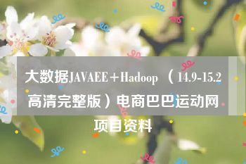 大数据JAVAEE+Hadoop （14.9-15.2高清完整版）电商巴巴运动网项目资料